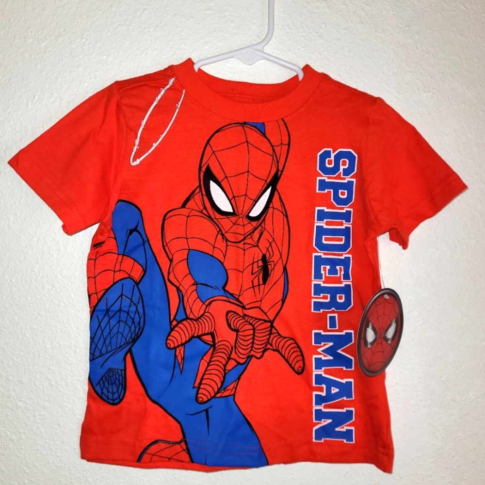 Marvel Spiderman Graphic Toddler Boy Short Sleeves T-shirt Top NWT Red Size 2T